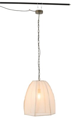 Ceiling Lamp Pear Linen/Iron White Small