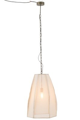 Ceiling Lamp Pear Linen/Iron White Large
