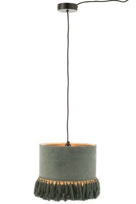 Hanging Lamp Eve Velvet/Cotton Green Grey