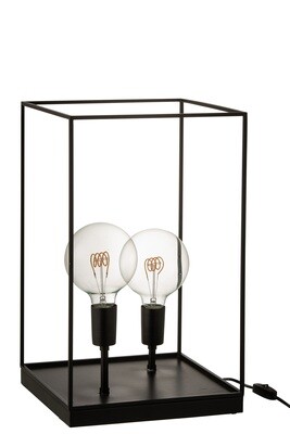 Lamp 2 Lamps Rectangular Frame Metal Black Large