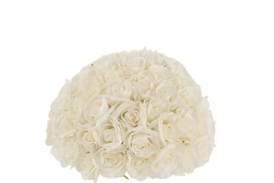 Flower Bulb Half Roses Plastic White Medium