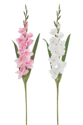 Gladiolus Fresh Touch Plastic White/Pink Assortment Of 2