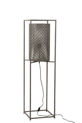 Standing Lamp Straight Holes Metal Grey Small