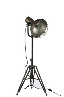 Standing Lamp Round Metal Grey