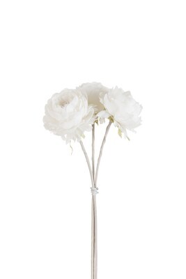 Bouquet Peony 3 Pieces Polyester White