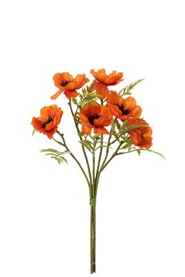 Bouquet Poppy Plastic Orange