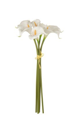 Bouquet Calla Lily 7Pieces Plastic White Large