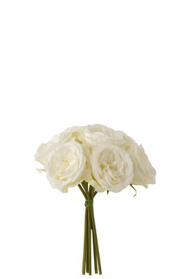 Bouquet Roses 7Pieces Plastic White