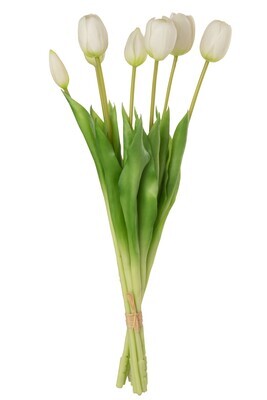 Bouquet Tulips 7Pieces Pu White Large
