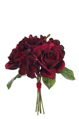 Bouquet Rose/Hydrangea Dark Red
