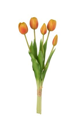 Bouquet Tulips 5Pieces Pu Orange Medium