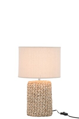 Lamp Foot+Shade Thick Braid Concrete/Cotton Natural S