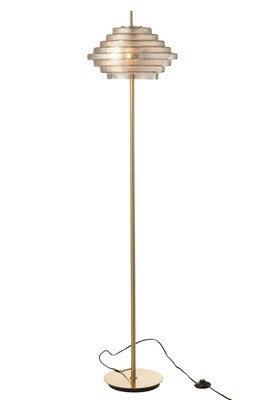 Lamp On Foot Led Gold Metal/Glass Smoked