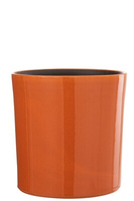 Flower Pot Flek Ceramic Orange Large