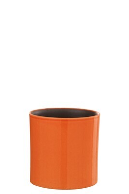 Flower Pot Flek Ceramic Orange Small