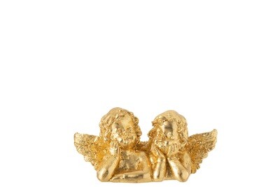 Angel Couple Thinking Poly Gold