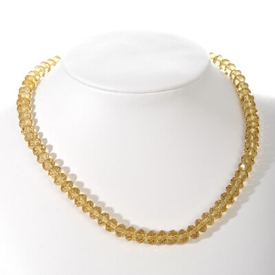 Necklace 6X8Mm Crystal L.Yellow