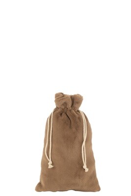 Bag Christmas Soft Textile Brown Medium