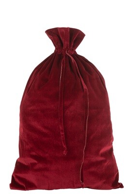 Bag Christmas Velvet Red Large
