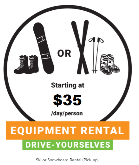Ski or Snowboard Rental (Pick-up)