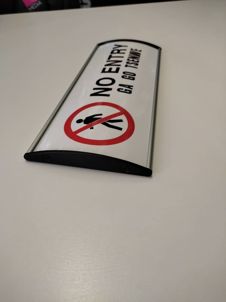 Aluminum door Label