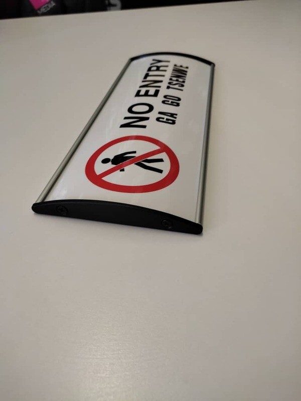 Aluminum door Label