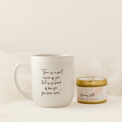 Mug, Candle & Necklace or Bracelet Gift Set