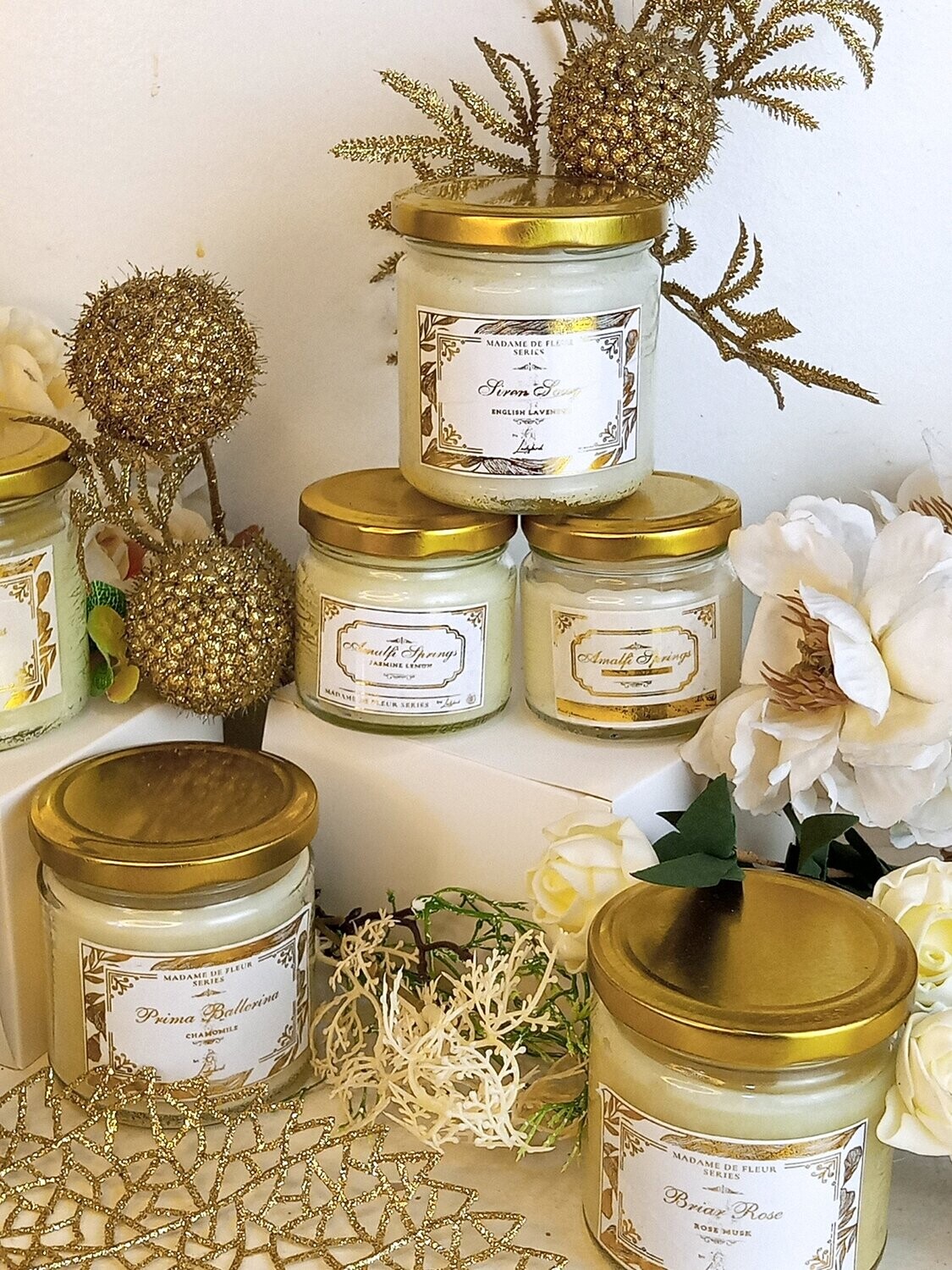 Madame de Fleur Scented Candle Series -  Floral Scents - w/ BOX for gift &amp; souvenir