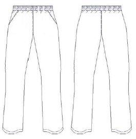 PANTALONE SANITARIO SERGE BIANCA TASCHE. ELASTICO TOTALE