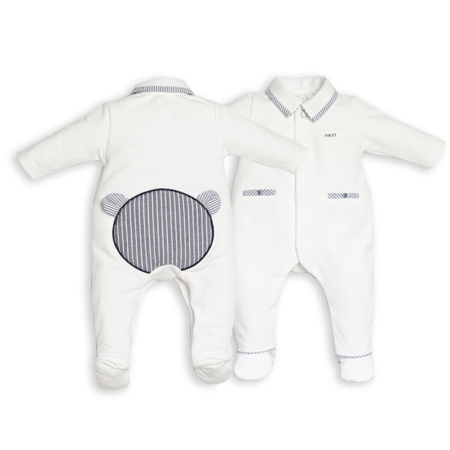 My First Collection pyjama teddy gestreept donkerblauw