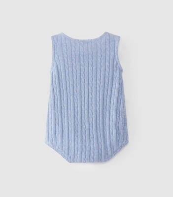 Laranjinha body blauw zonder mouwen