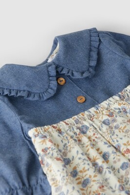 Laranjinha jurk blauw/beige
