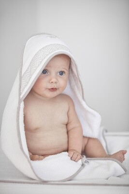 My First Collection badcape &amp; washandje  wit/beige