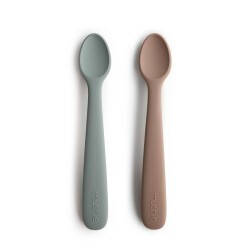 Mushie baby spoon stone/cloudy mauve