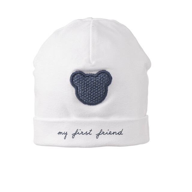 My First Collection Arthus bonnet wit/blauw my first friends