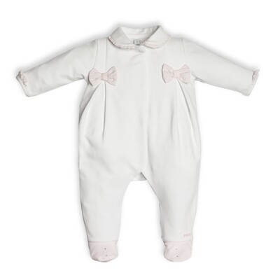 My First Collection pyjama wit met roze strikjes