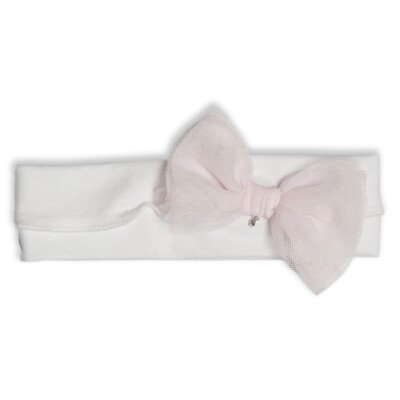 My First Collection hairband whi-pink bow tulle