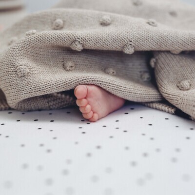 Oohnoo Popcorn Pram Blanket - sand