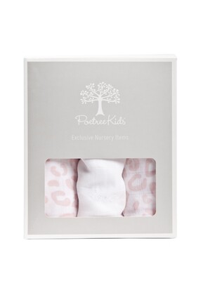 Poetree 3 tetradoeken leopard print roos