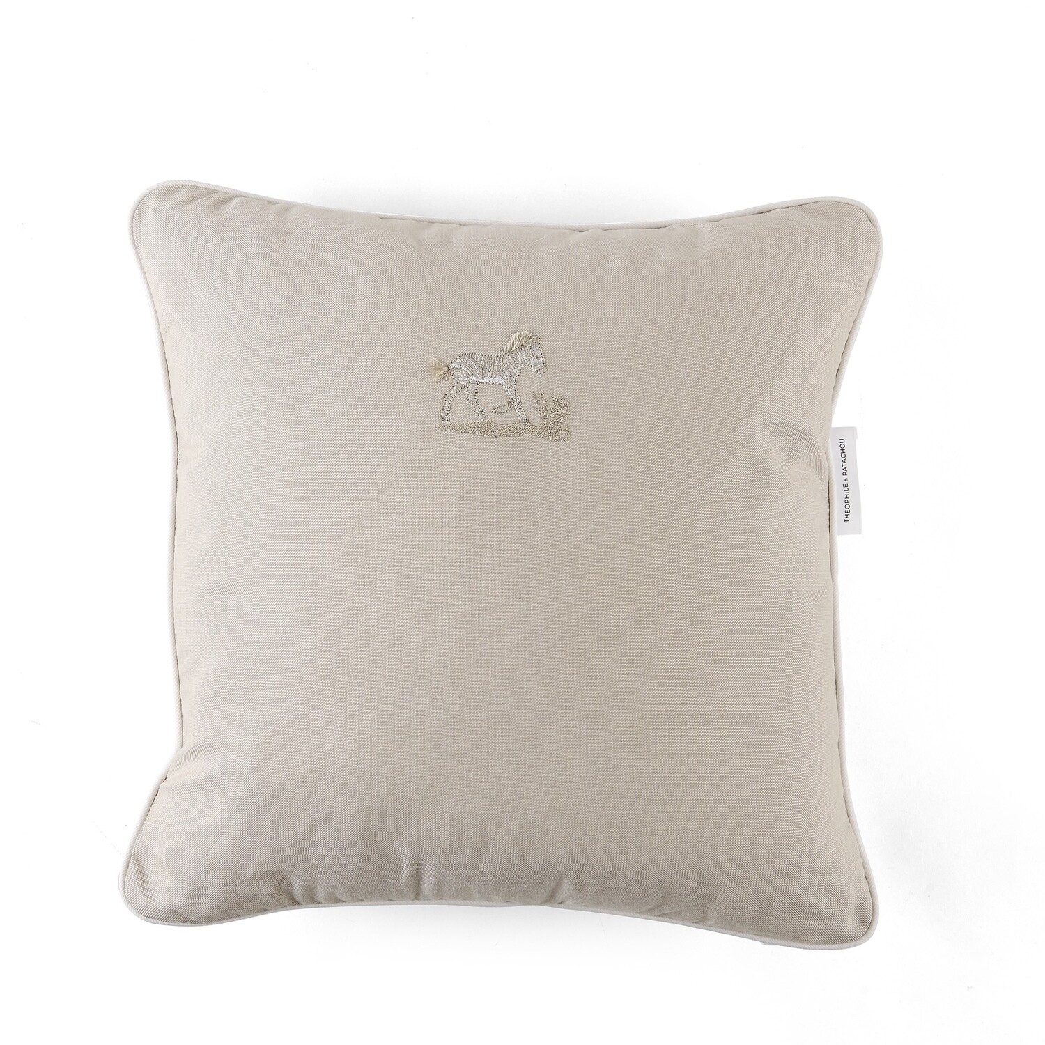 Théophile &amp; Patachou kussen geborduurd beige safari