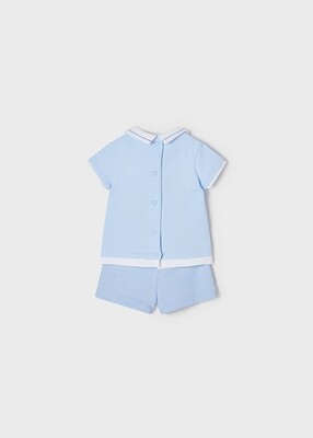 Mayoral setje blauw met twee konijnen op fiets