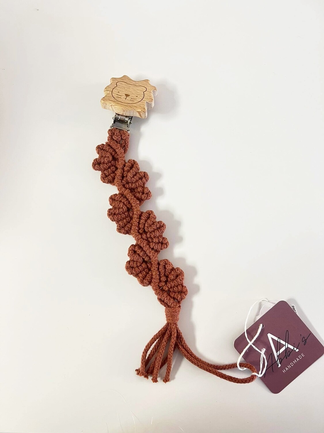 Abbis pacifier clip Moricz bordeaux - leeuw