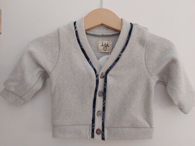 Malvi &amp; Co cardigan grijs/blauw
