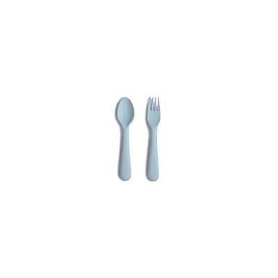 Mushie fork-spoon powder blue