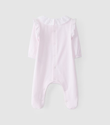 Laranjinha pyjama roos met sierlijke witte kraag