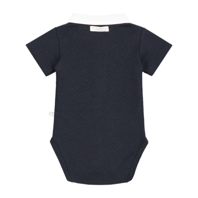 Mats&amp;Merthe body korte mouw blauw met wit kraagje
