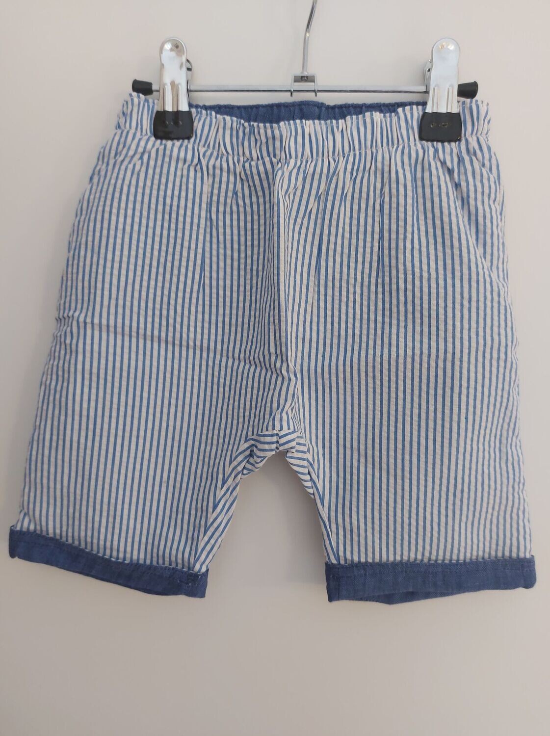 Malvi &amp; Co gestreepte short blauw/wit