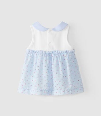 Laranjinha Dress wit/blauw &amp; rode kersjes