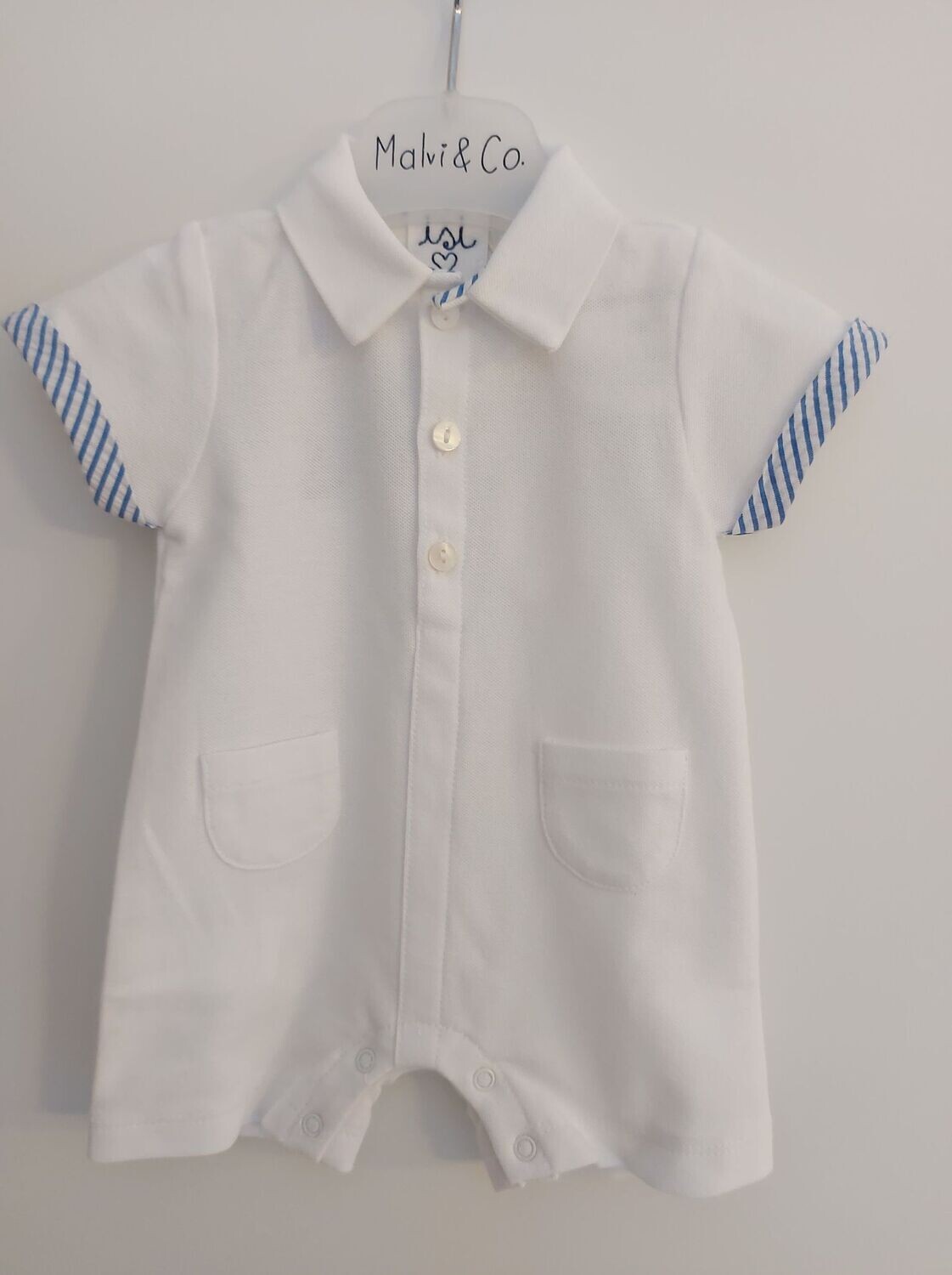 Malvi &amp; Co Jersey boy romper with fish