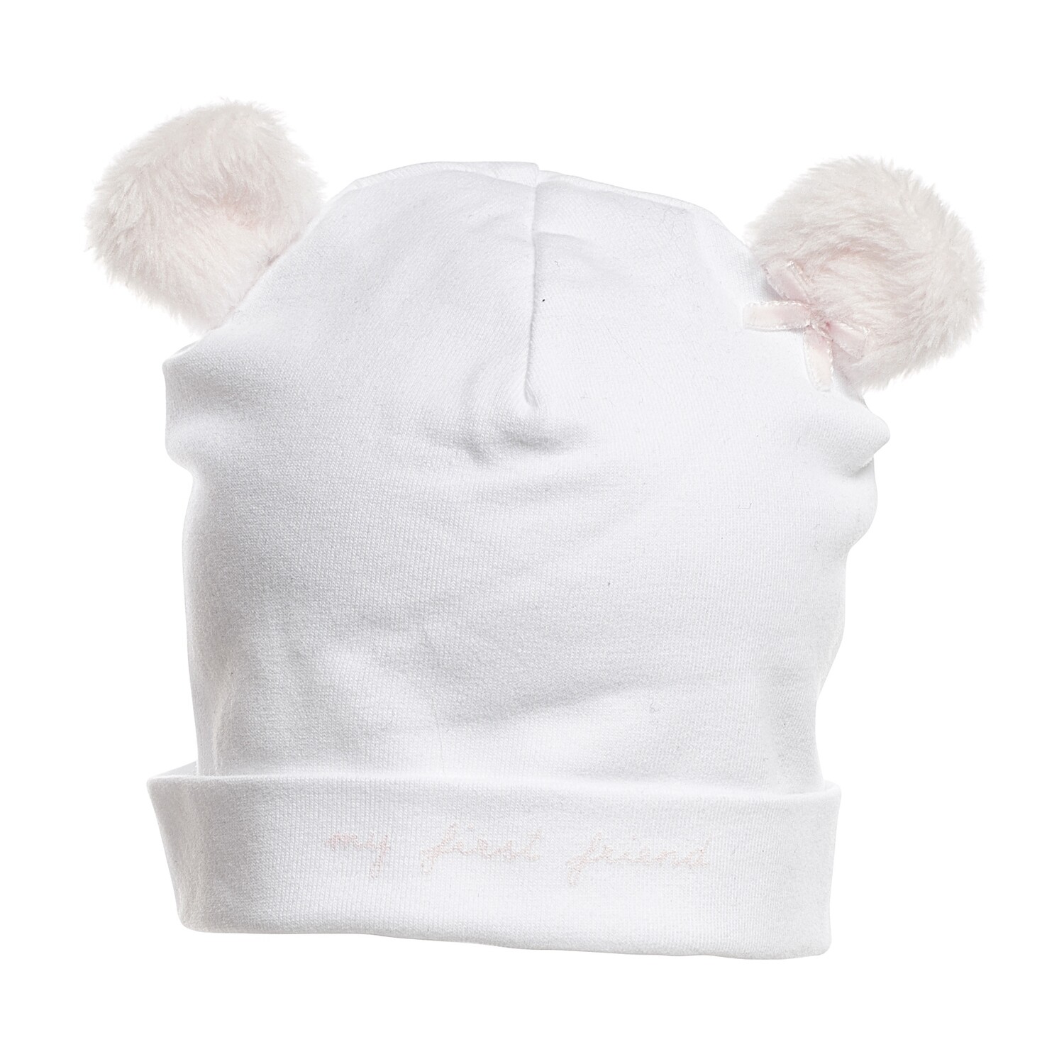 My First Collection G bonnet fur teddy bear ears - whi Pink